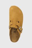 Замшеві шльопанці Birkenstock Boston Corduroy жіночі колір бежевий 1025668