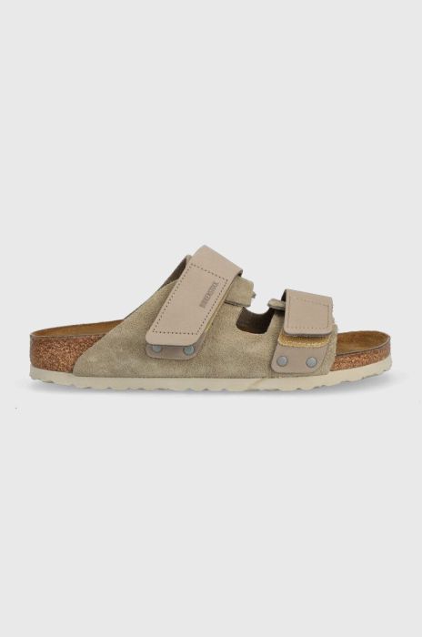 Замшеві шльопанці Birkenstock Uji жіночі колір бежевий 1025695