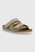 Замшеві шльопанці Birkenstock Uji жіночі колір бежевий 1025695