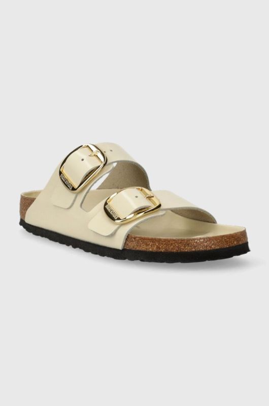Шкіряні шльопанці Birkenstock Arizona жіночі колір бежевий 1026128 фото 2