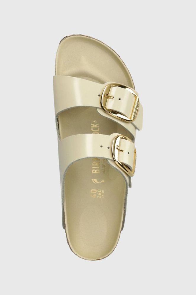Шкіряні шльопанці Birkenstock Arizona жіночі колір бежевий 1026128 фото 4