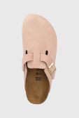 Замшеві шльопанці Birkenstock Boston жіночі колір рожевий 1026171