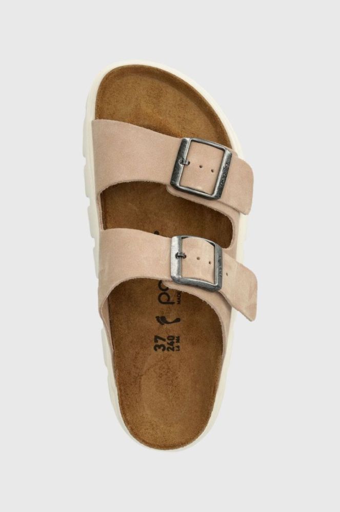 Замшеві шльопанці Birkenstock BIRKENSTOCK X PAPILLIO Arizona Chunky жіночі колір бежевий 1024950 фото 4