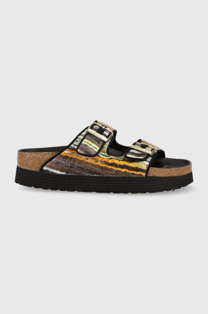 Шльопанці Birkenstock x PAPILLIO Arizona жіночі колір чорний на платформі 1025303