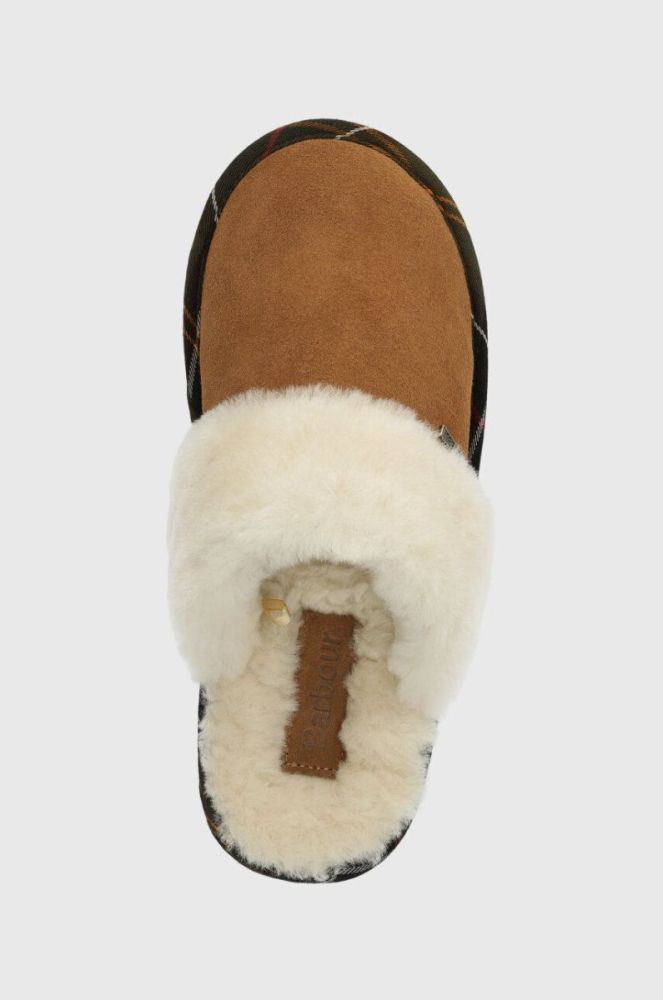 Замшеві тапочки Barbour Ellery колір коричневий LSL0030BE51 фото 4