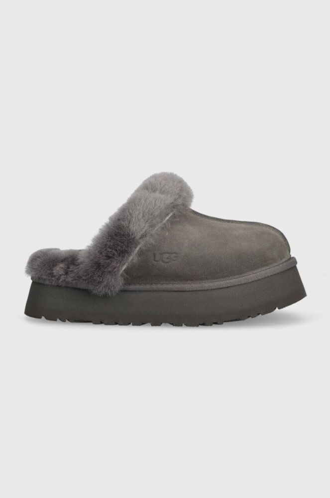 Замшеві тапочки UGG Disquette колір сірий 1122550