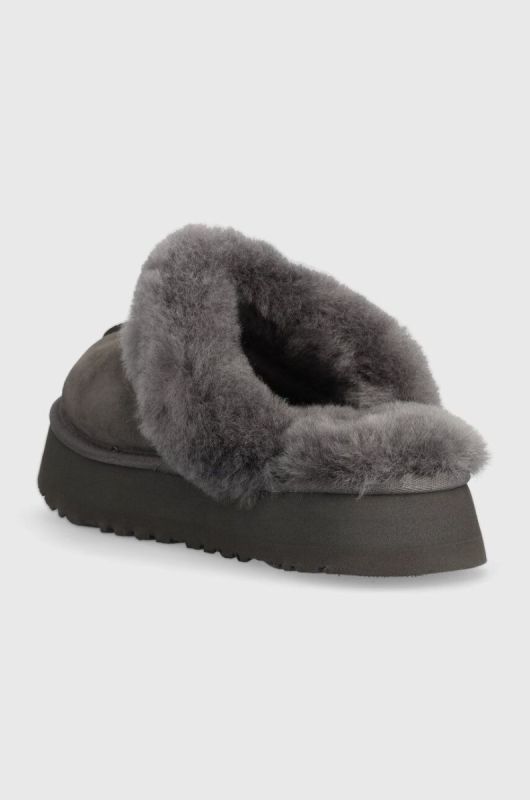 Замшеві капці UGG Disquette колір сірий фото 3