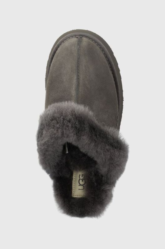 Замшеві капці UGG Disquette колір сірий фото 4