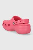 Шльопанці Crocs Classic Platform Clog жіночі колір рожевий на платформі 206750