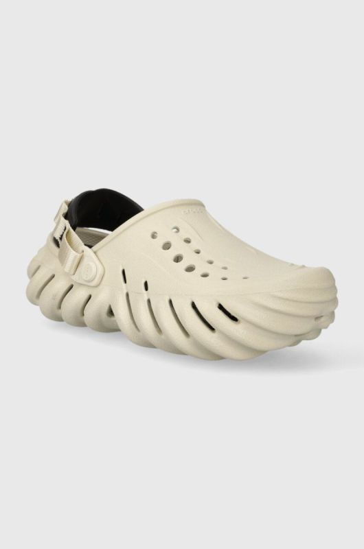 Шльопанці Crocs Echo Clog жіночі колір бежевий на платформі 207937 фото 2