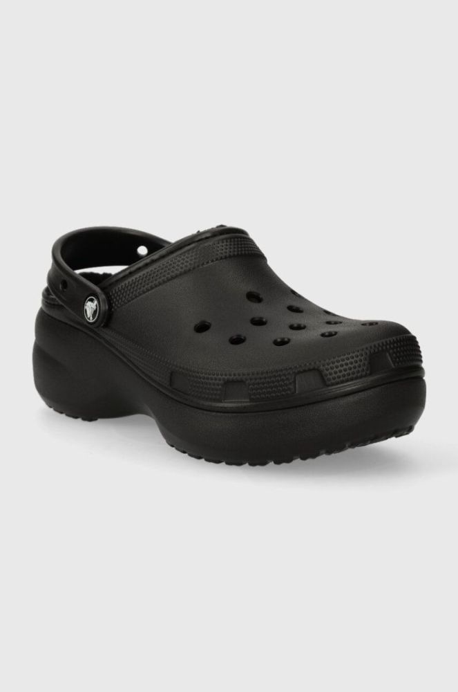 Шльопанці Crocs Classic Platform Lined Clog жіночі колір чорний на платформі 207938 фото 3