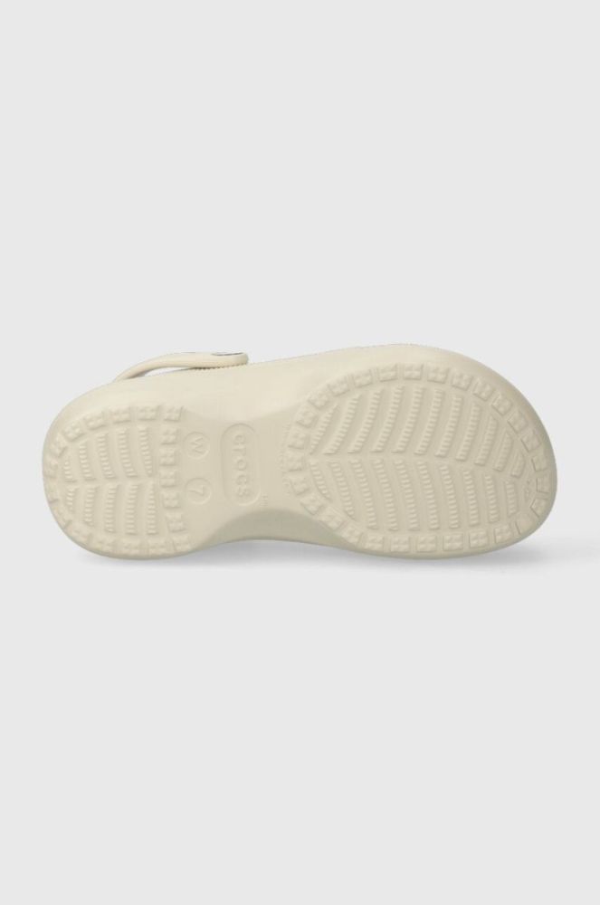 Шльопанці Crocs Classic Platform Lined Clog жіночі колір бежевий на платформі 207938 фото 5