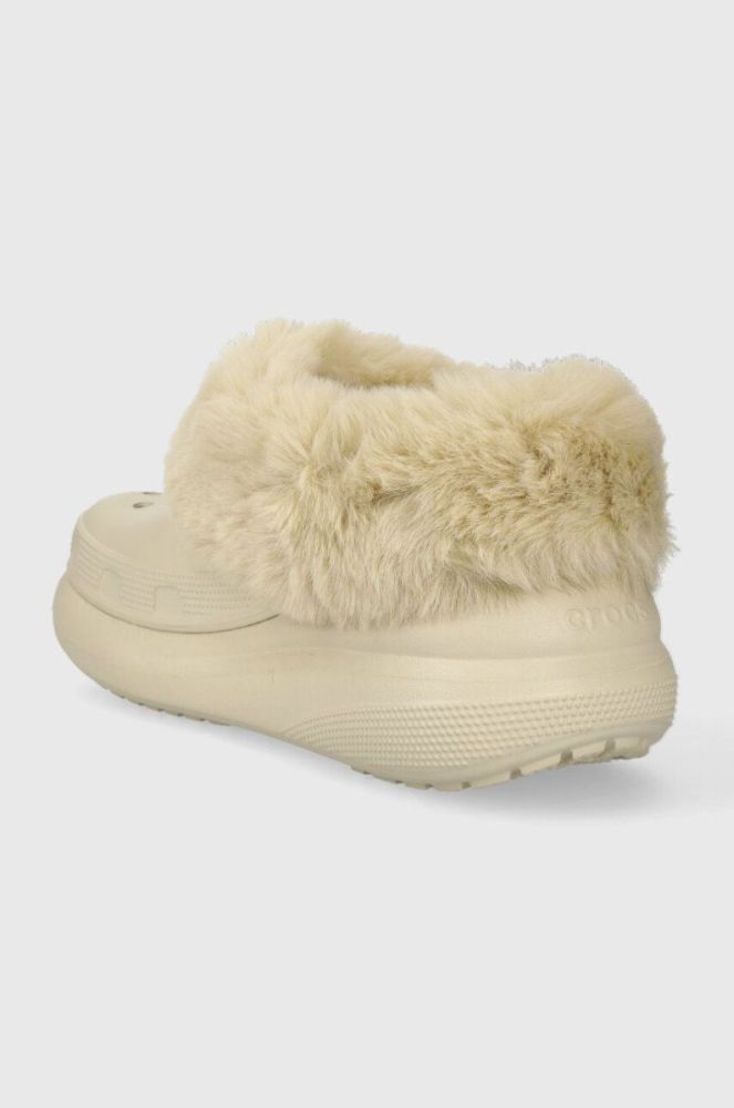 Шльопанці Crocs Furever Crush жіночі колір бежевий на платформі 208446 фото 3