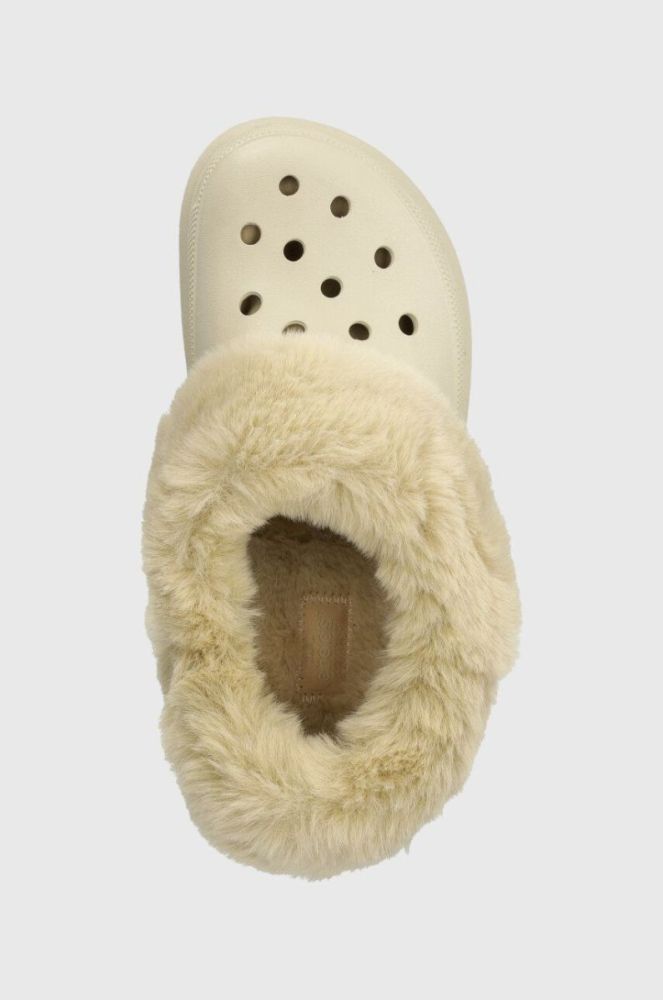 Шльопанці Crocs Furever Crush жіночі колір бежевий на платформі 208446 фото 4