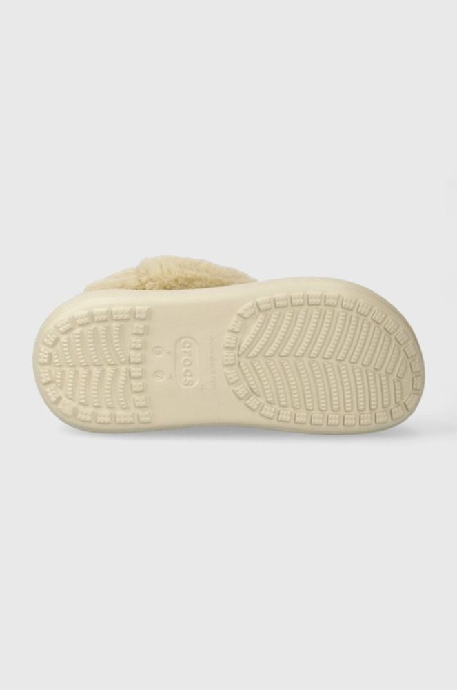 Шльопанці Crocs Furever Crush жіночі колір бежевий на платформі 208446 фото 5