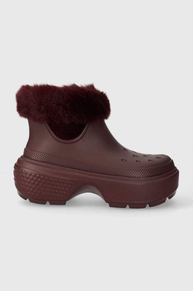 Зимові чоботи Crocs Stomp Lined Boot колір бордовий 208718