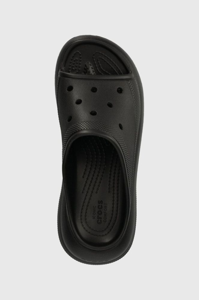 Шльопанці Crocs Classic Crush Slide жіночі колір чорний на платформі 208731 фото 4