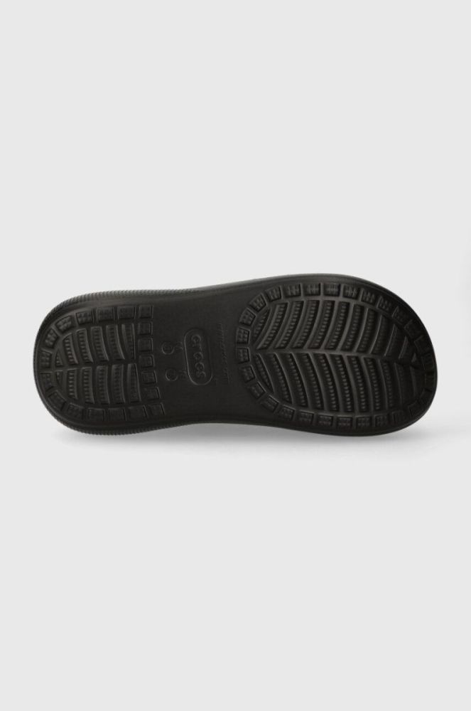 Шльопанці Crocs Classic Crush Slide жіночі колір чорний на платформі 208731 фото 5