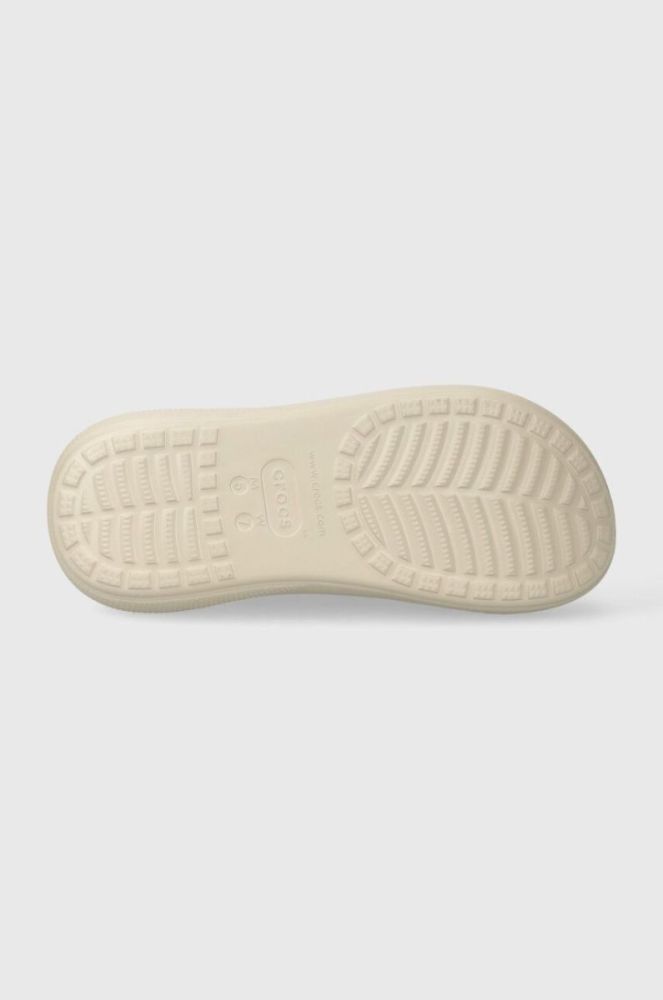 Шльопанці Crocs Classic Crush Slide жіночі колір бежевий на платформі 208731 фото 5