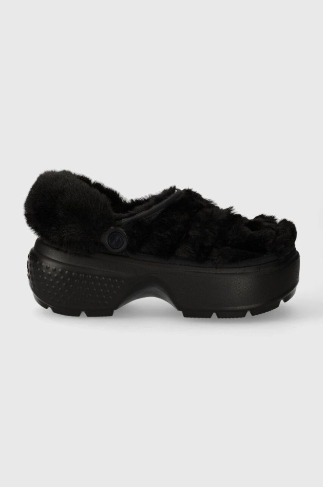 Шльопанці Crocs Stomp Lined Quilted Clog жіночі колір чорний на платформі 208938