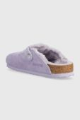 Замшеві шльопанці Birkenstock Boston жіночі колір фіолетовий 1023302