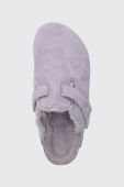 Замшеві шльопанці Birkenstock Boston жіночі колір фіолетовий 1023302