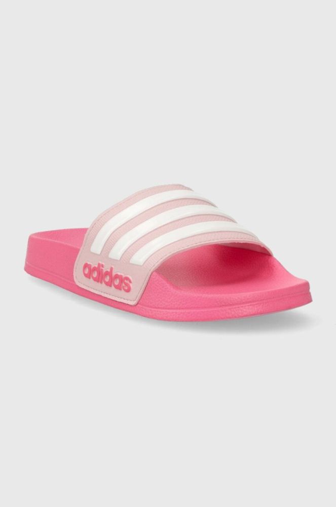 Дитячі шльопанці adidas ADILETTE колір рожевий фото 2