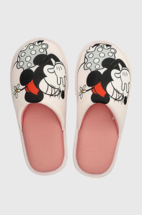 Дитячі тапочки United Colors of Benetton x Disney колір рожевий
