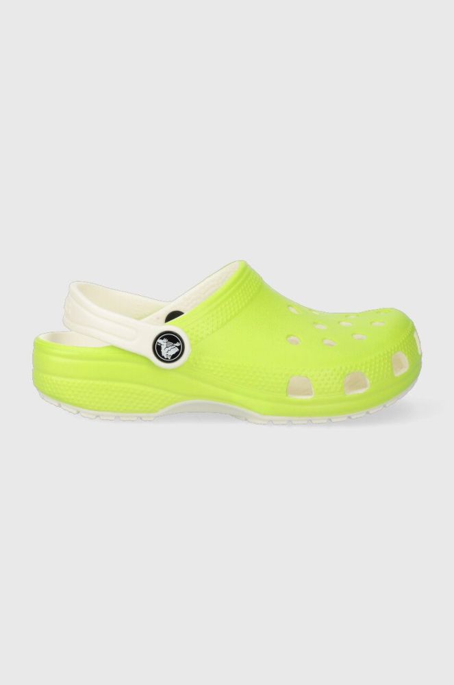 Дитячі шльопанці Crocs GLOW IN THE DARK колір зелений