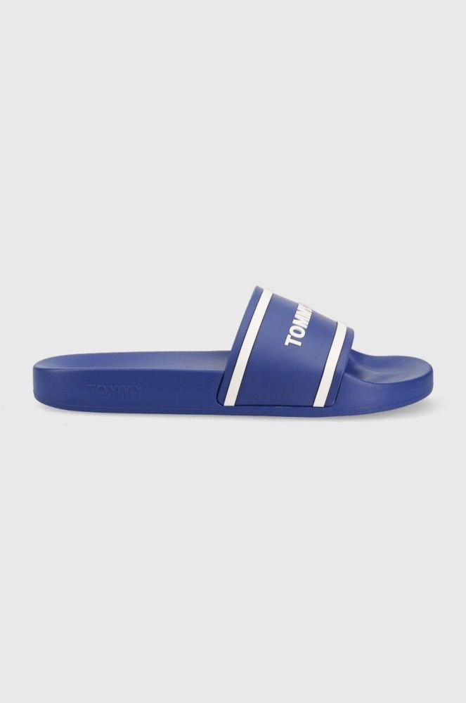 Шльопанці Tommy Jeans TJM POOL SLIDE чоловічі EM0EM01229 колір блакитний