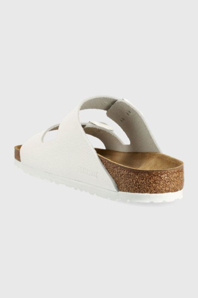 Шкіряні шльопанці Birkenstock Arizona чоловічі колір білий 1025048 фото 3