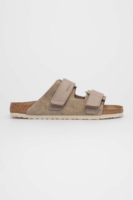 Замшеві шльопанці Birkenstock Uji чоловічі колір бежевий 1025690