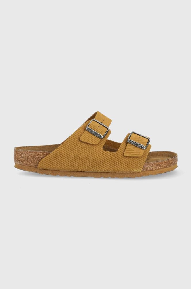 Замшеві шльопанці Birkenstock Arizona Corduroy чоловічі колір коричневий 1026093