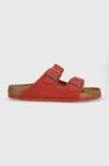 Замшеві шльопанці Birkenstock Arizona Corduroy чоловічі колір червоний 1026145 Замшеві шльопанці Birkenstock Arizona Corduroy чоловічі колір червоний 1026145