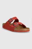 Замшеві шльопанці Birkenstock Arizona Corduroy чоловічі колір червоний 1026145 Замшеві шльопанці Birkenstock Arizona Corduroy чоловічі колір червоний 1026145