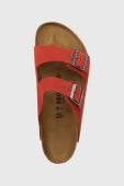 Замшеві шльопанці Birkenstock Arizona Corduroy чоловічі колір червоний 1026145 Замшеві шльопанці Birkenstock Arizona Corduroy чоловічі колір червоний 1026145