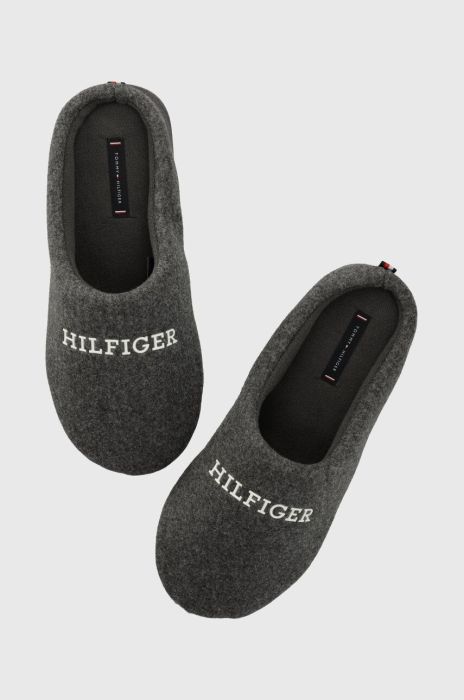 Тапочки Tommy Hilfiger HILFIGER WARM FELT HOMESLIPPER колір сірий FM0FM04768