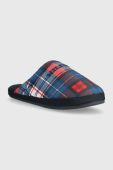 Тапочки Tommy Hilfiger HILFIGER WARM CHECK HOMESLIPPER колір синій FM0FM04770