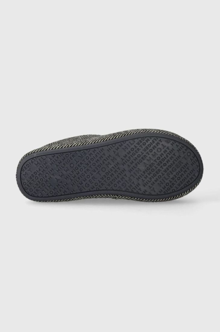 Тапочки Tommy Hilfiger TH HERRINGBONE HOMESLIPPER колір чорний FM0FM04927