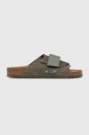 Замшеві шльопанці Birkenstock BIRKENSTOCK X PAPILLIO Arizona колір зелений 1023831 Замшеві шльопанці Birkenstock BIRKENSTOCK X PAPILLIO Arizona колір зелений 1023831