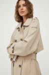 Тренч Bruuns Bazaar Bells жіночий колір бежевий перехідний oversize Тренч Bruuns Bazaar Bells жіночий колір бежевий перехідний oversize