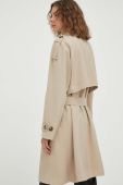 Тренч Bruuns Bazaar Bells жіночий колір бежевий перехідний oversize