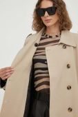 Тренч Bruuns Bazaar Bells жіночий колір бежевий перехідний oversize