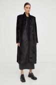Пальто Bruuns Bazaar жіноче колір чорний перехідне