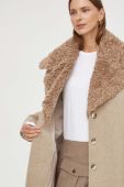 Пальто з домішкою вовни Bruuns Bazaar колір бежевий перехідний oversize Пальто з домішкою вовни Bruuns Bazaar колір бежевий перехідний oversize