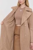 Пальто Guess жіночий колір коричневий перехідний двобортний