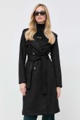 Пальто Guess жіноче колір чорний перехідне двобортне