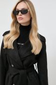 Пальто Guess жіноче колір чорний перехідне двобортне