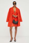Пальто з домішкою вовни BOSS колір помаранчевий перехідний oversize