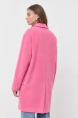 Пальто з домішкою вовни BOSS колір рожевий перехідний oversize